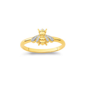 9ct-Diamond-Bee-Ring on sale