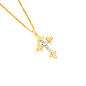 9ct-Diamond-Cross-Pendant on sale