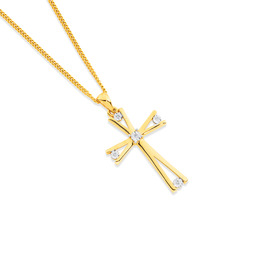 9ct-Diamond-Cross-Pendant on sale