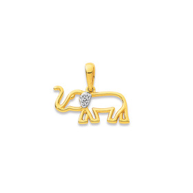 9ct-Diamond-Elephant-Pendant on sale