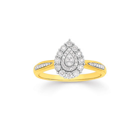 9ct-Two-Tone-Pear-Shaped-Ring on sale