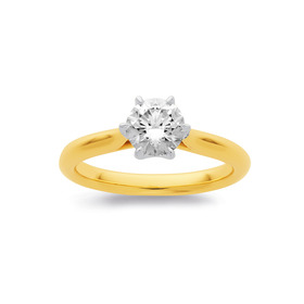 1ct-Solitaire-Element-Lab-Diamond-Ring-with-6-Claws-set-in-14ct-Gold on sale