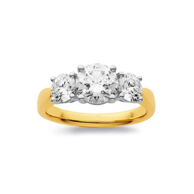 14ct-Element-Lab-Diamond-3-Stone-Ring on sale