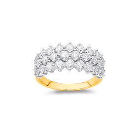 10ct-Element-Lab-Grown-Diamond-3-Row-Ring-TDW-2ct on sale