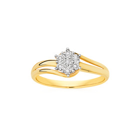 9ct-Diamond-Flower-Dress-Ring on sale