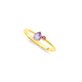9ct-Pink-Amethyst-Tourmaline-Ring on sale