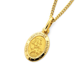 9ct-12mm-Oval-Saint-Christopher-Medallion-Pendant on sale
