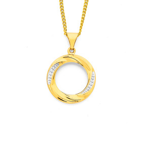 9ct-Two-Tone-Twist-Circle-Pendant on sale