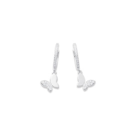 Sterling-Silver-Cubic-Zirconia-Butterfly-Huggies on sale