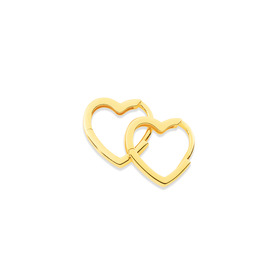 9ct-Gold-Polished-Offset-Huggie-Earrings on sale