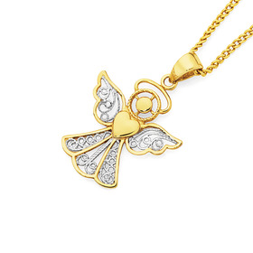 9ct-Diamond-Cut-Angel-Pendant on sale