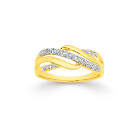 9ct-Gold-Diamond-Crossover-Ring on sale