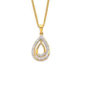 9ct-Diamond-Double-Oval-Pendant on sale