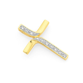 9ct-Diamond-Set-Cross-Pendant on sale