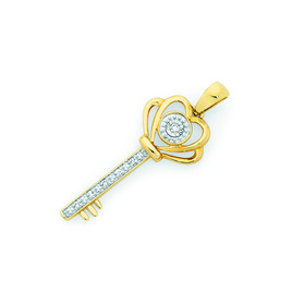 9ct-Diamond-Heart-Key-Pendant on sale