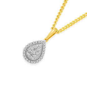 9ct-Gold-Diamond-Pear-Pendant on sale