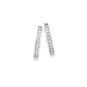 9ct-White-Gold-Diamond-Hoop-Earrings on sale