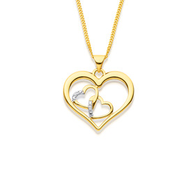 9ct-Diamond-Hearts-Pendant on sale