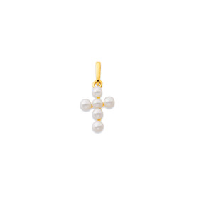 9ct-Freshwater-Pearl-Cross-Charm on sale