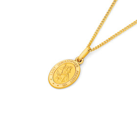 9ct-12mm-Oval-Saint-Christopher-Medallion-Pendant on sale