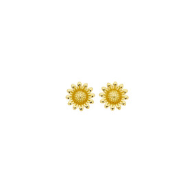 9ct+Sunflower+Stud+Earrings
