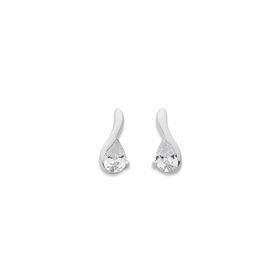 Sterling-Silver-Cubic-Zirconia-Pear-Drop-Studs on sale