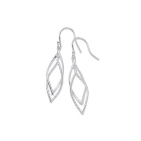 Sterling-Silver-Double-Textured-Twist-Drop-Earrings on sale