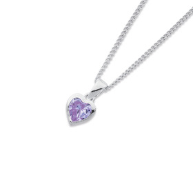 Sterling-Silver-Purple-Cubic-Zirconia-Heart-Pendant on sale