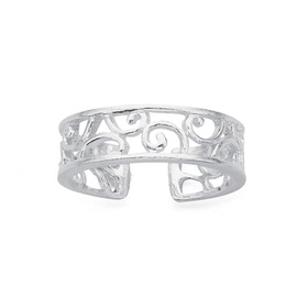 Sterling-Silver-Open-Filigree-Wide-Toe-Ring on sale