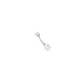 Sterling-Silver-Steel-Cubic-Zirconia-Belly-Bar on sale