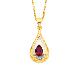 9ct-Created-Ruby-Diamond-Pendant on sale