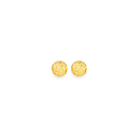 9ct-Gold-4mm-Diamond-Cut-Button-Stud-Earrings on sale