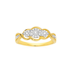 9ct-Diamond-Two-Tone-Trilogy-Ring on sale
