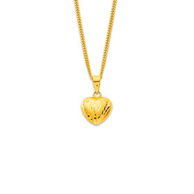 9ct-10mm-Diamond-Cut-Heart-Pendant-with-Texture on sale