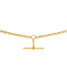 9ct-Gold-48cm-Solid-Belcher-T-Bar-Necklet on sale