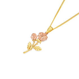 9ct-Gold-Two-Tone-Roses-Pendant on sale