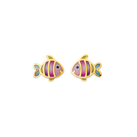 9ct-Pink-Enamel-Fish-Stud-Earrings on sale