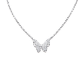 Sterling-Silver-Cubic-Zirconia-Fancy-Butterfly-Necklet on sale