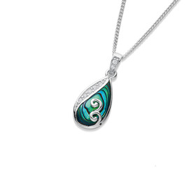 Sterling-Silver-Paua-Koru-Pendant on sale