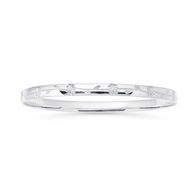 Sterling-Silver-5x65mm-Flower-Engraved-Bangle on sale