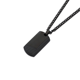 Chisel-Stainless-Steel-Black-Lined-Dogtag-Pendant on sale
