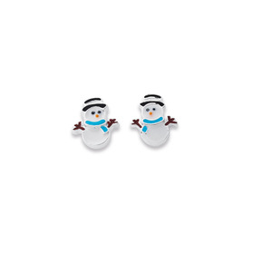 Sterling+Silver+Enamel+Snowman+Studs