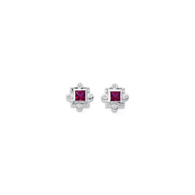 Sterling-Silver-Red-Cubic-Zirconia-Studs on sale