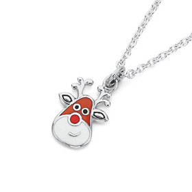 Sterling+Silver+Enamel+Rudolf+Pendant
