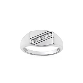 Sterling-Silver-Diagonal-Strip-Channel-Set-Cubic-Zirconia-Gents-Ring on sale