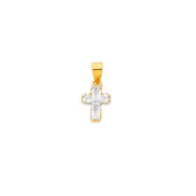 9ct+Cubic+Zirconia+Cross+Pendant