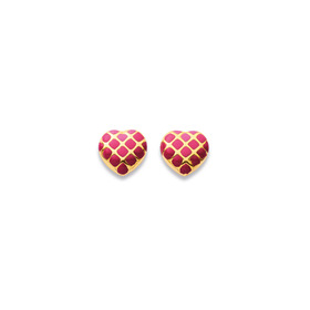 9ct-Enamel-Heart-Studs on sale