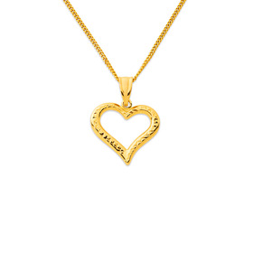 9ct-Two-Tone-Diamond-Cut-Open-Heart-Pendant on sale