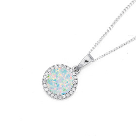 Sterling-Silver-Created-Opal-Pendant on sale