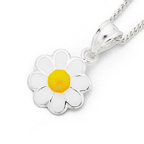 Sterling+Silver+Enamel+Daisy+Childs+Pendant